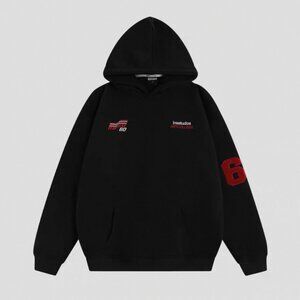 Oversized Black Hoodie Korean Streetwear Style Heavyweight Fleece Unisex S-L